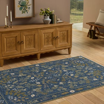 Rifle Paper Co. x Loloi Figaro Area Rug, Blue, 5' x 7'11