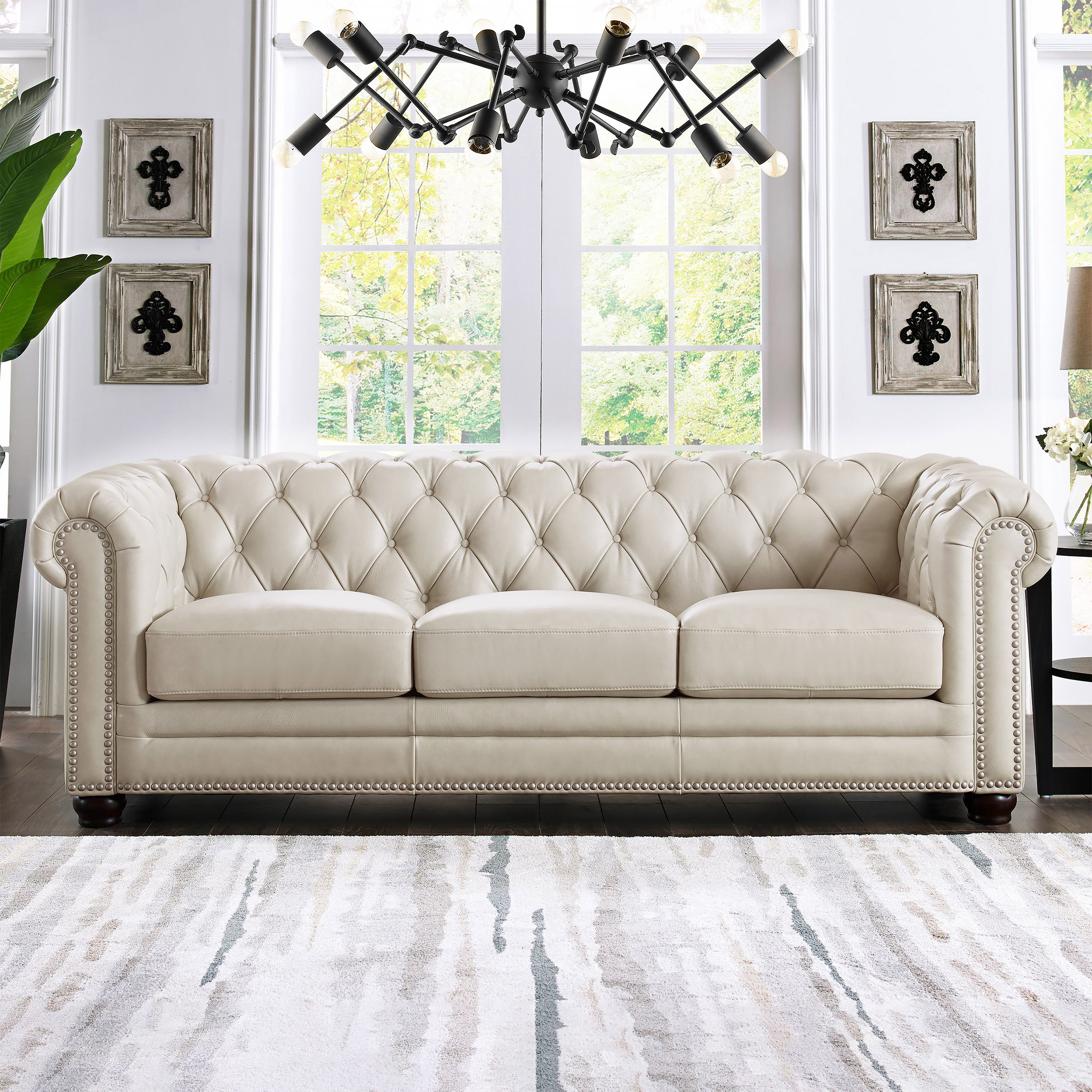 Allington Top Grain Leather Chesterfield Sofa Costco