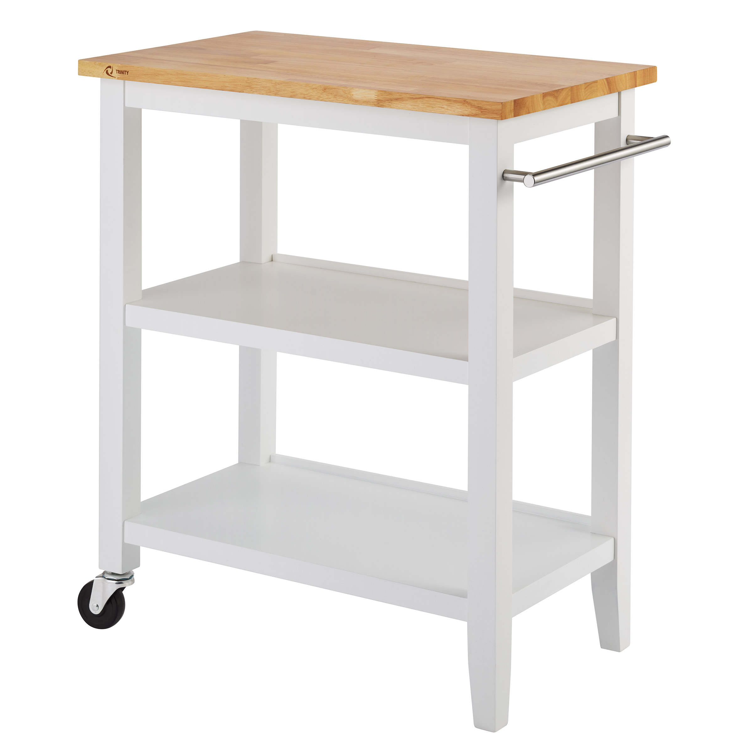 TRINITY White 3tier Wood Kitchen Cart Costco