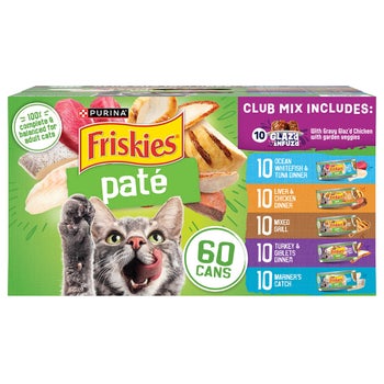 Purina Friskies Pate Wet Cat Food Variety Pack, 5.5 oz, 60-count | Costco