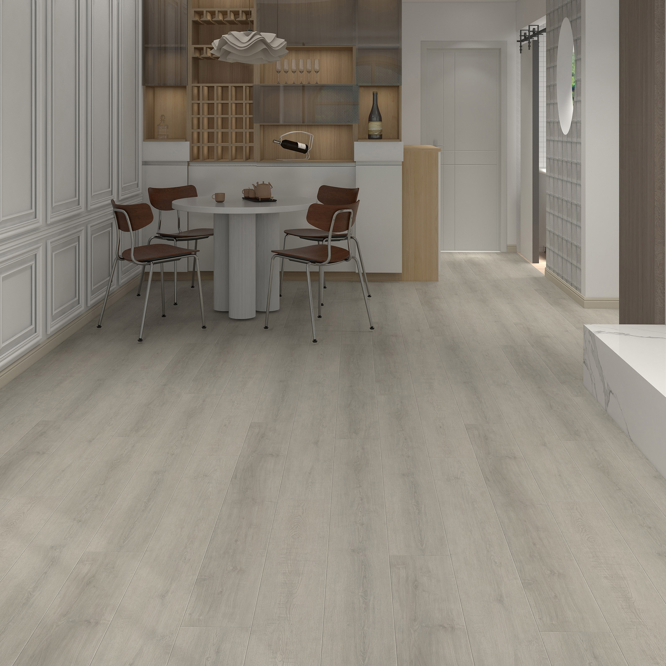 Mono Serra Luxuria Grey 15 cm (5.91 in.) SPC Vinyl Flooring Costco