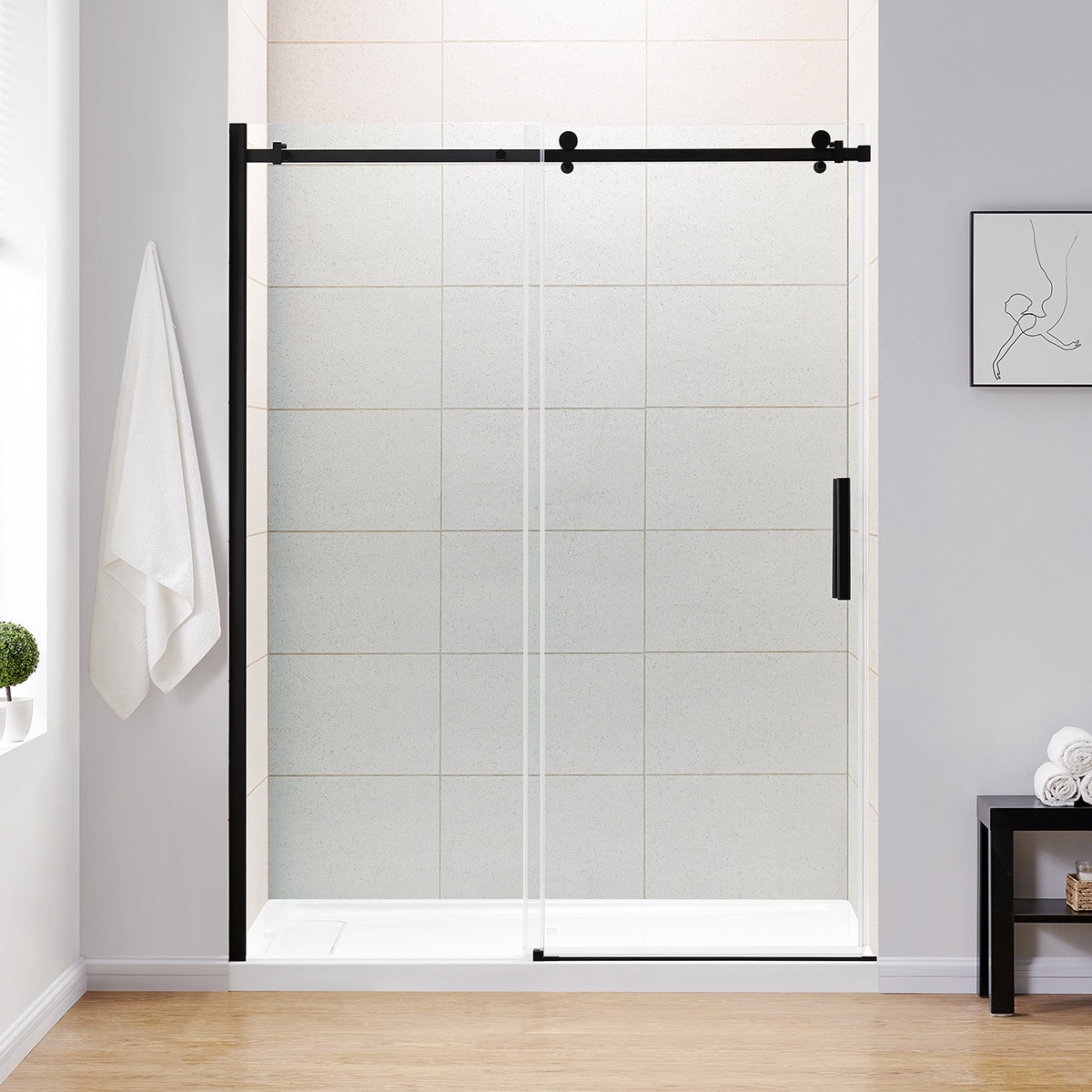 OVE Kelsey 60in. 2panel Sliding Glass Shower Door with Hardware Costco