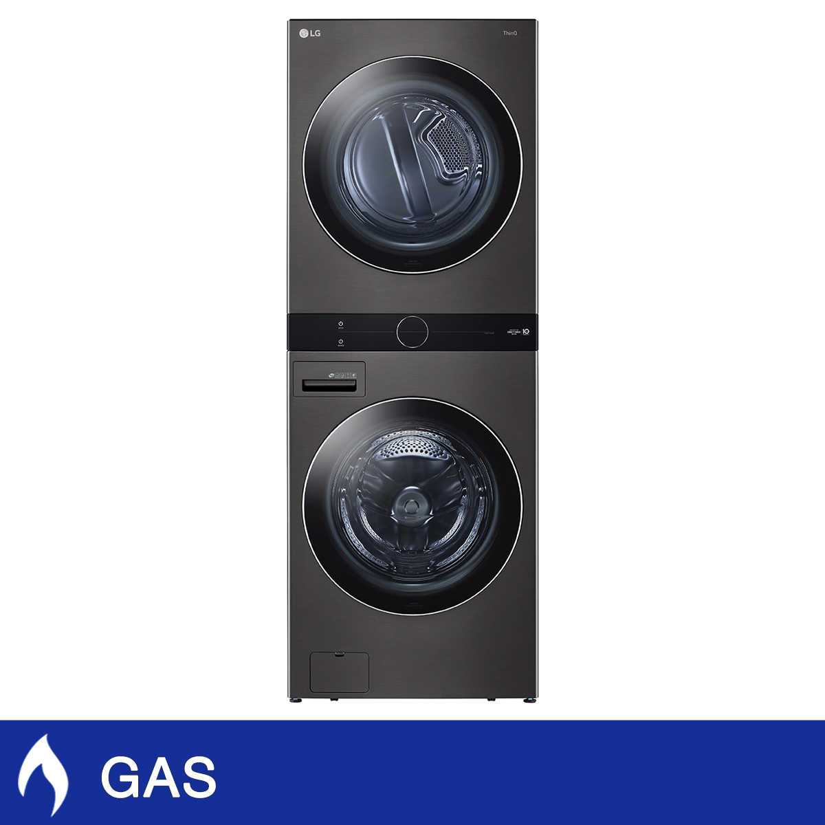 LG Black Steel Single Unit Front Load WashTower with Centre Control 5.2