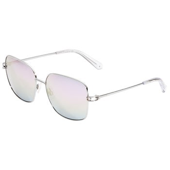Swarovski Shiny Palladium Silver Gradient Smoke Grey 57mm Round Sunglasses NWT SWAROVSKI Sunglasses SW 76 16B Shiny Palladium / Smoke  main image 4