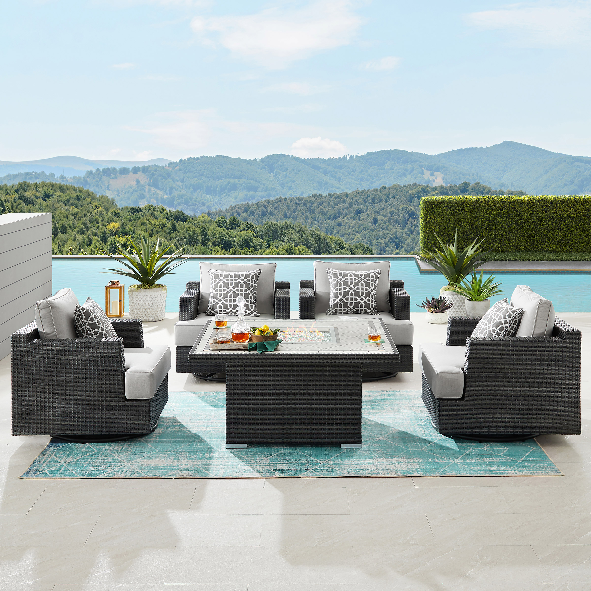 Niko 5piece Patio Conversation Set with Fire Table Costco