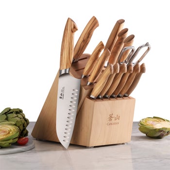 Cangshan OLIV Series Swedish Steel 15-Piece Knife Block Set, Maple