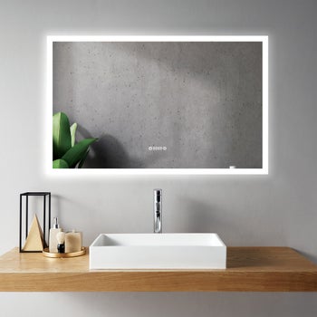 SERA LED Mirror Frosted Edge with Time and Temperature Function