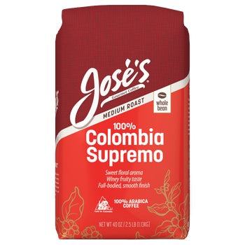 Jose's Gourmet Coffee, Colombia Supremo, Medium Roast, 2.5 lbs