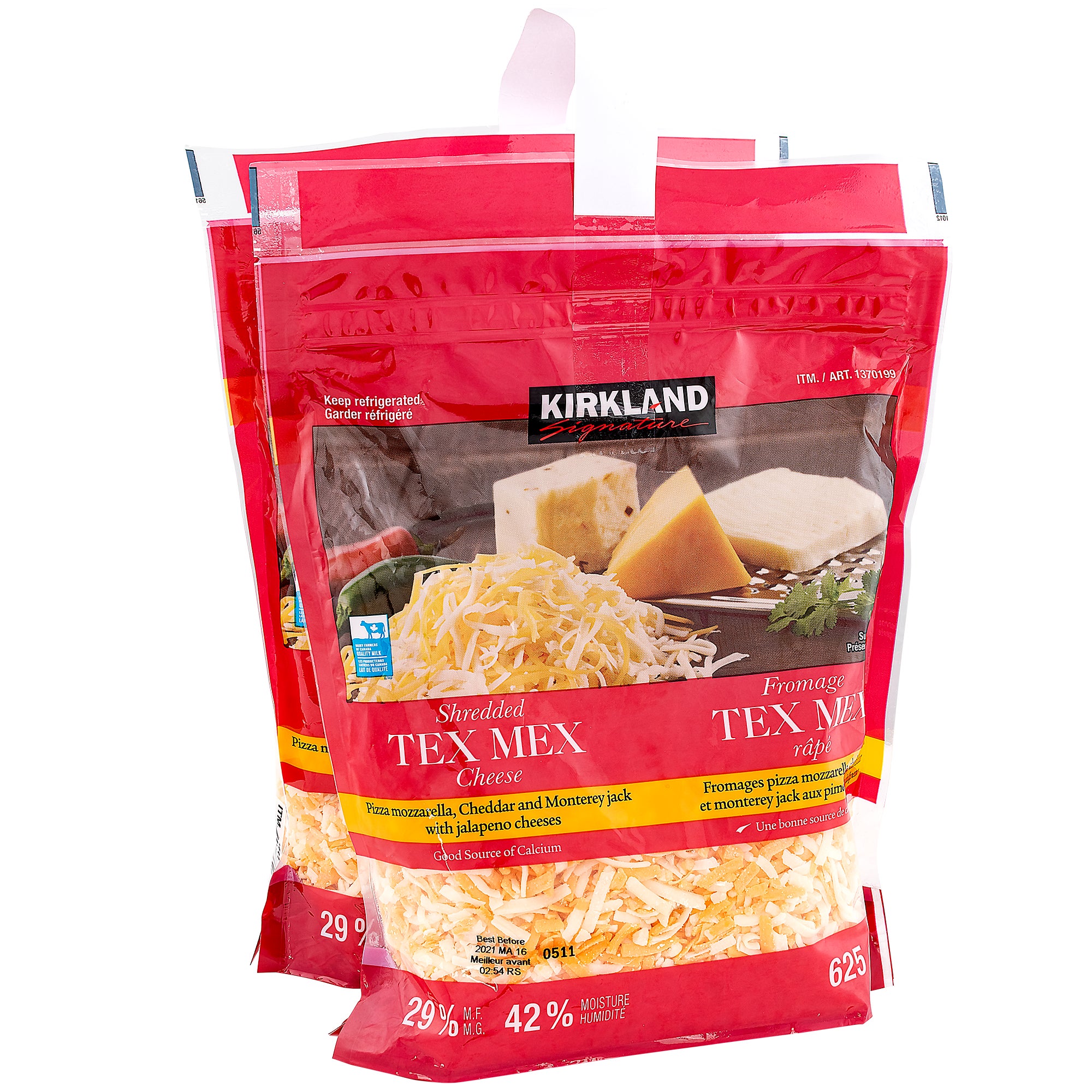 Kirkland Signature Tex Mex Shredded Cheese, 2 x 625 g | Costco