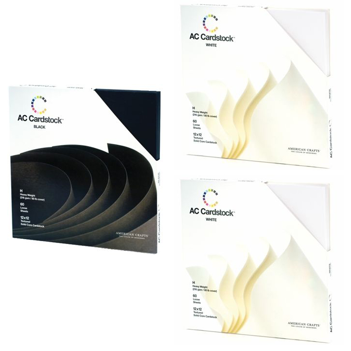 AC Cardstock™ Textured Solid Black and White Cardstock - 3 pack | Costco
