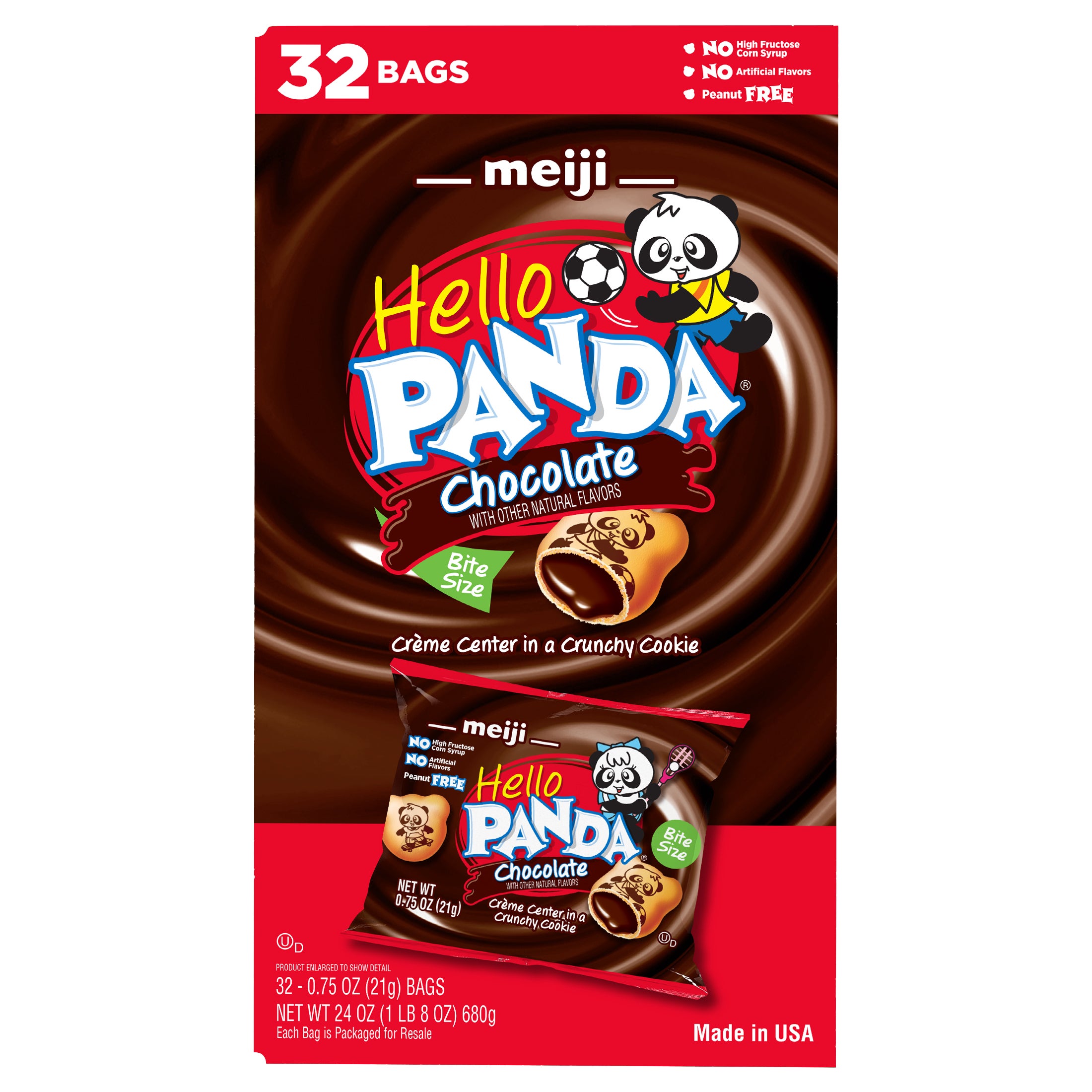 Meiji Hello Panda Cookies, Chocolate, 0.75 oz, 32 ct | Costco