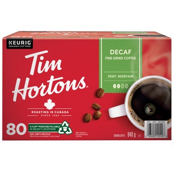 Tim Hortons Single-serve Decaf K-Cup Pods, 80-count