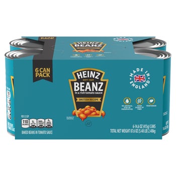 Heinz Beans with Tomato Sauce, British Recipe, 14.64 oz, 6-count