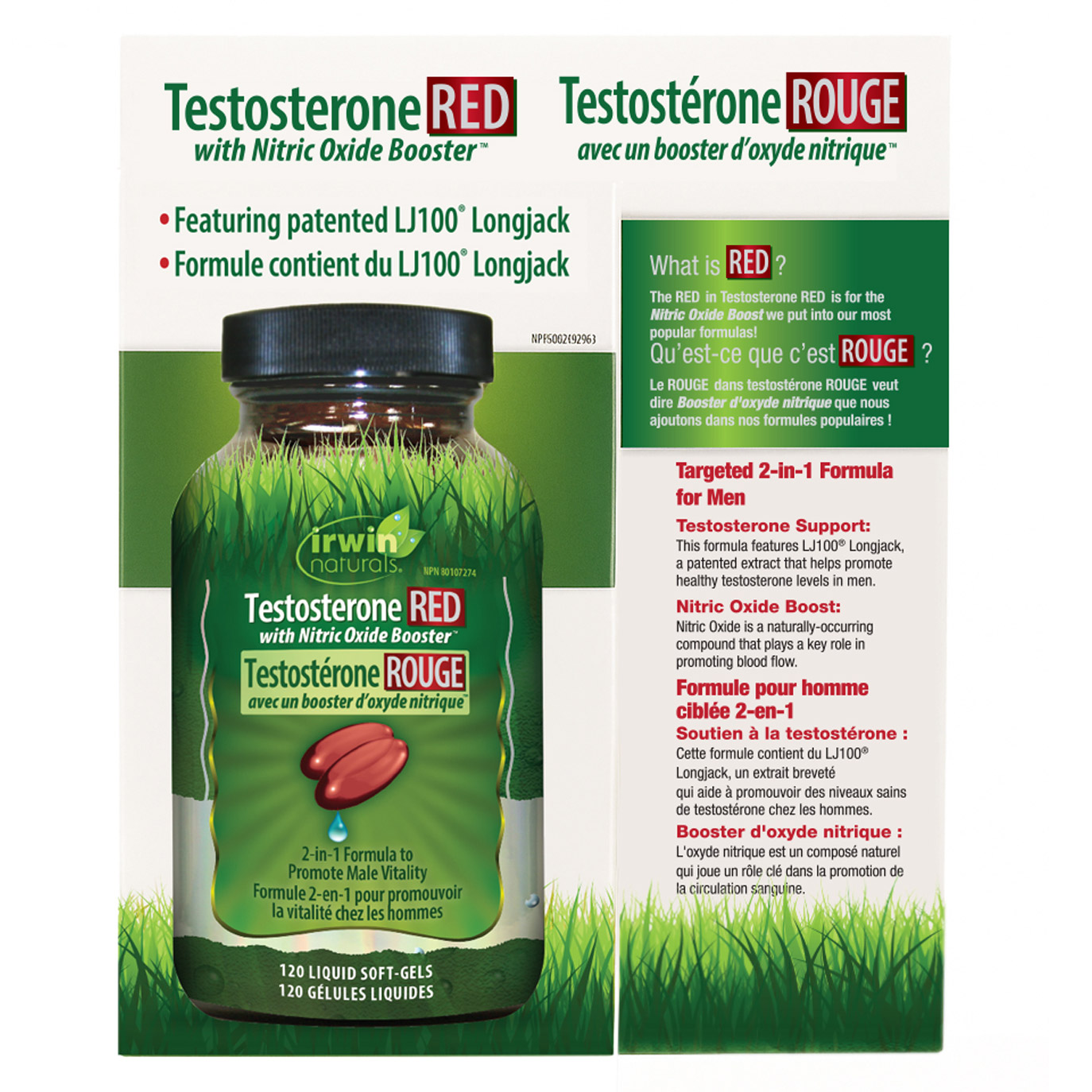 Testosterone RED with Nitric Oxide Booster™ 120 Gélules Liquides Costco