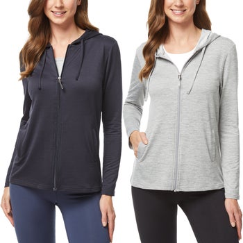 32 Degrees Ladies' 2-pack Lightweight Hoody with UPF 40+ | Costco