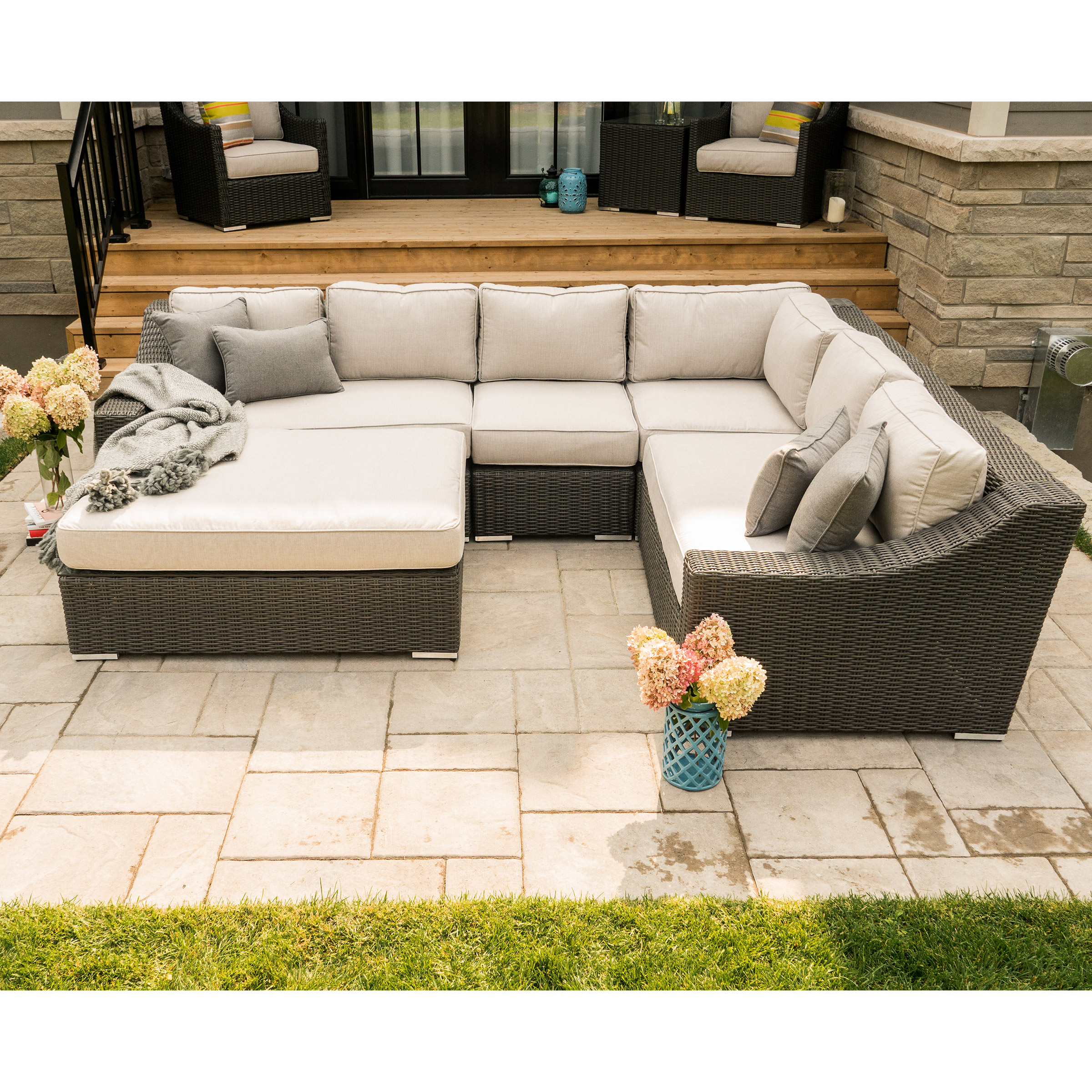 Tuscan 5piece Patio Sectional Conversation Set Costco