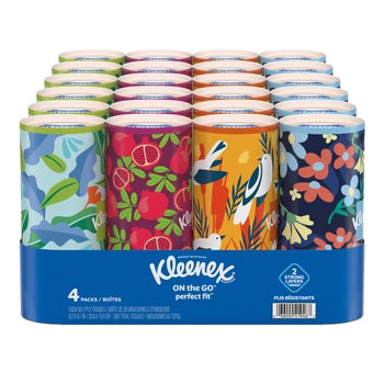 Kleenex On the Go Perfect Fit Facial Tissue, 2-Ply, 50-count, 24