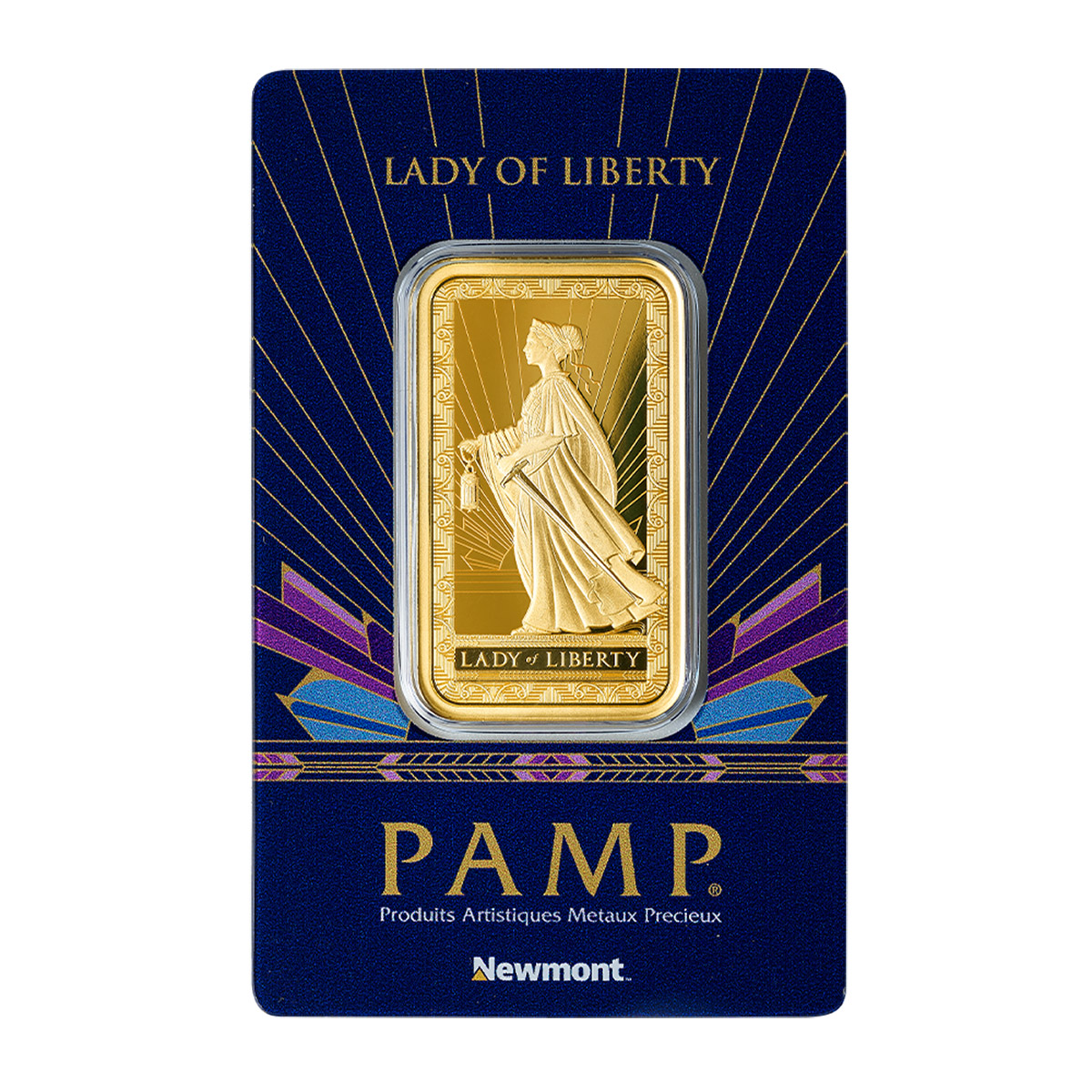 1 oz Gold Bar PAMP/Newmont Lady of Liberty (New in Assay) | Costco