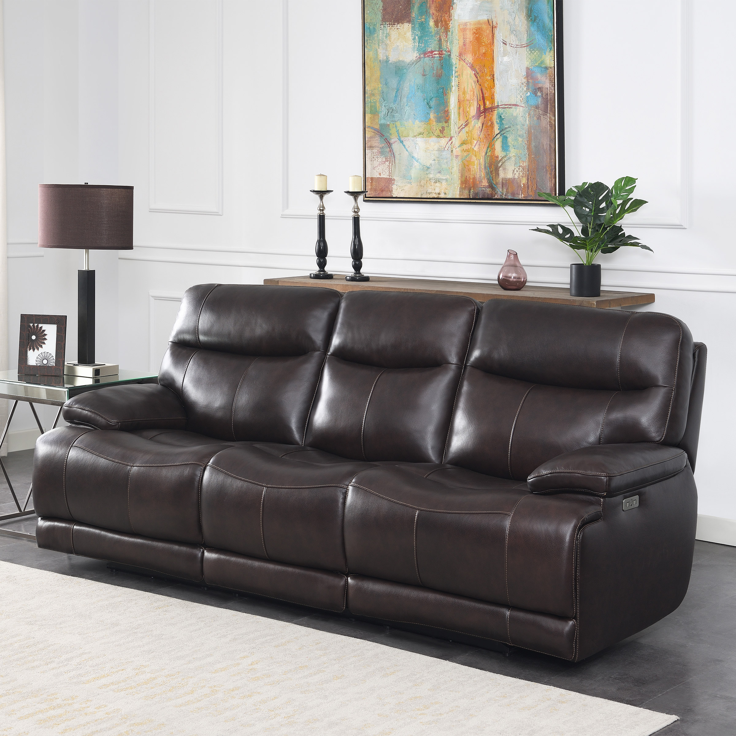 Ridgewin Leather Power Reclining Sofa