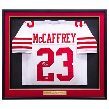 Christian McCaffrey Autographed San Francisco 49ers Framed White