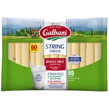 Galbani Whole Milk Mozzarella String Cheese, 1 oz, 60 ct | Costco