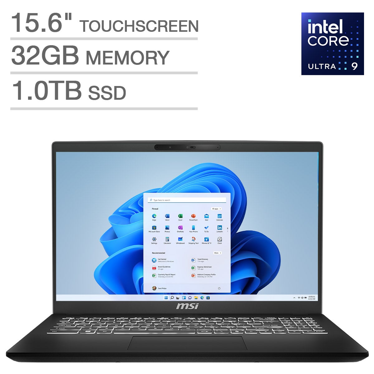 MSI Modern 15H 15.6-inch Touchscreen Laptop with Intel Core Ultra 9 Processor