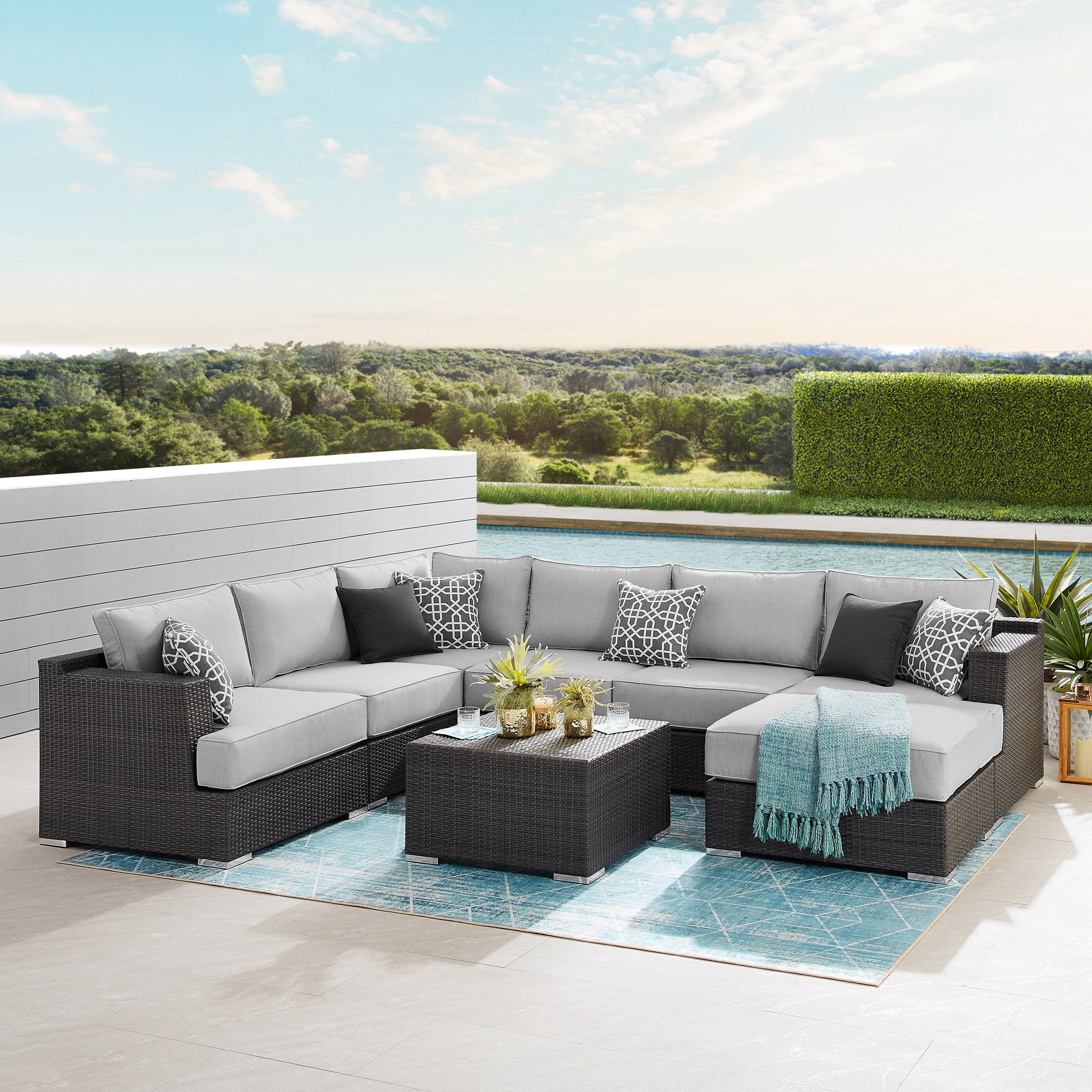 Sirio Niko 8-Piece Modular Seating Set, Gray