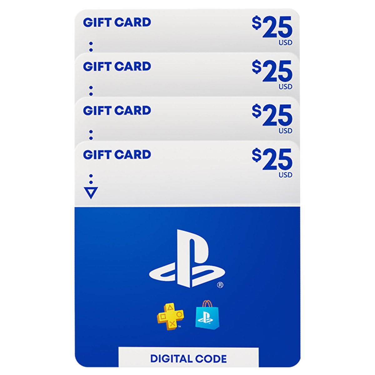 Sony PlayStation - Four $25 eGift Cards Digital Download