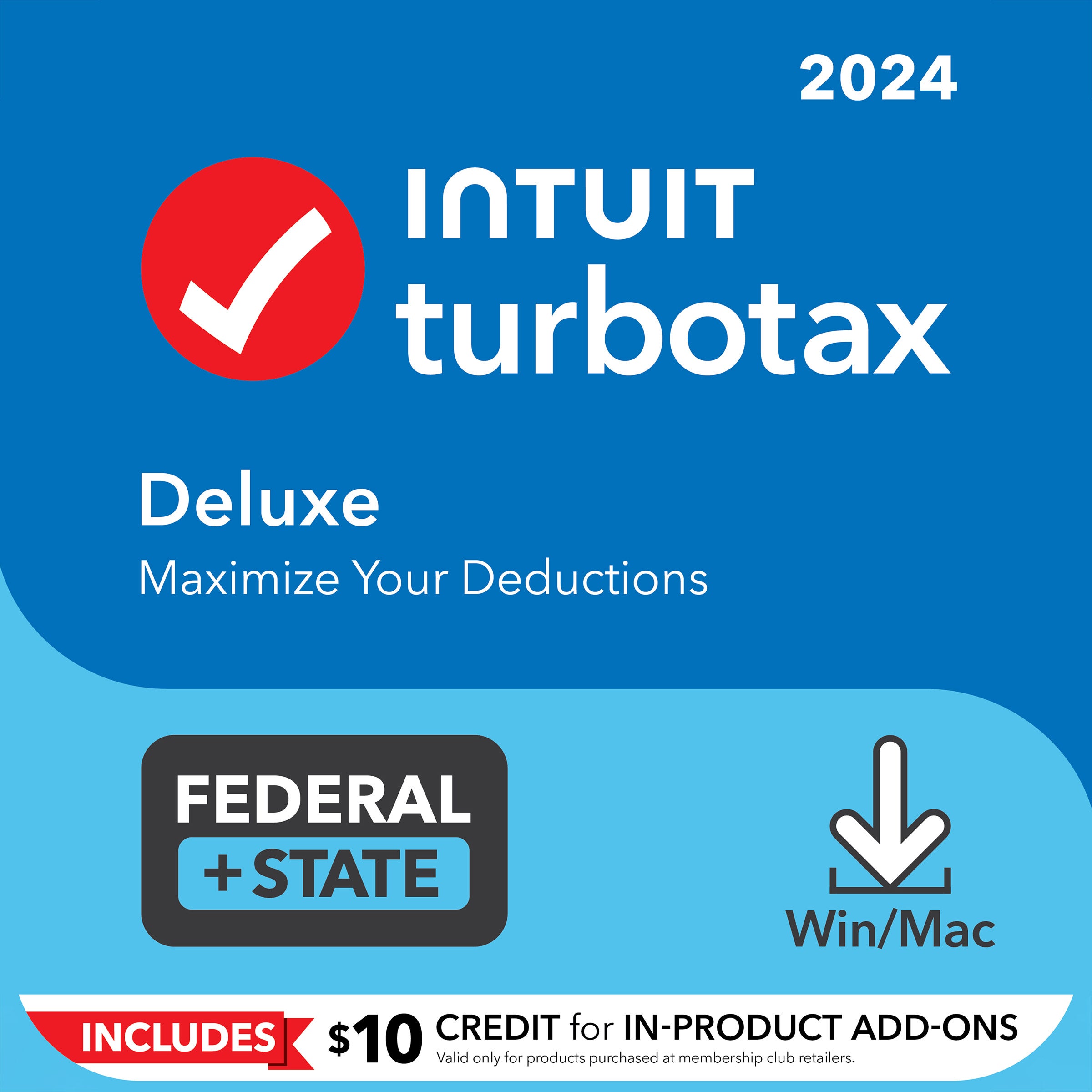 TurboTax Deluxe 2024 Federal E-File + State Download for PC/Mac