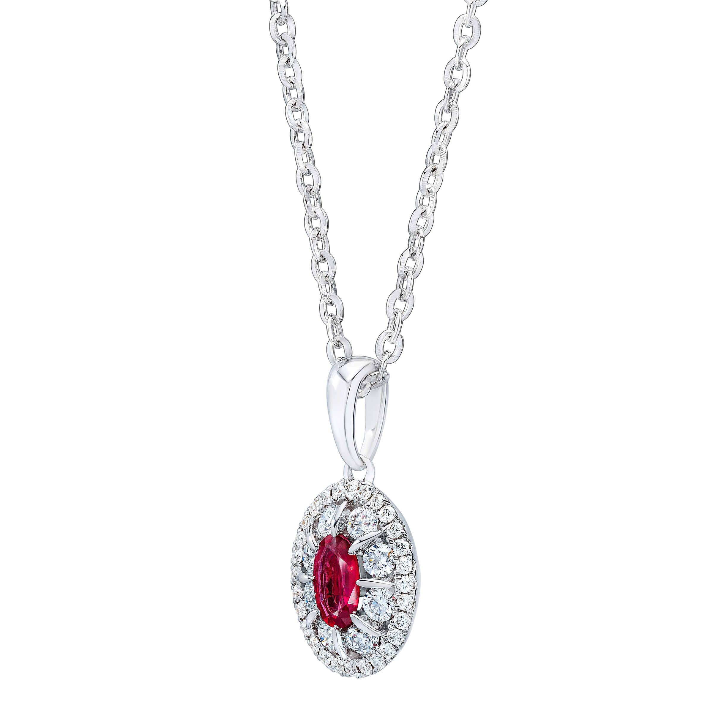 ネックレス・ペンダント [Miko] Morpho Ruby Diamond Pave L Necklace White Gold created-forever-2-12ct-tgw-