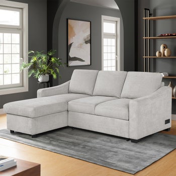 Coddle Aria Fabric Sleeper Sofa with Reversible Chaise, Beige