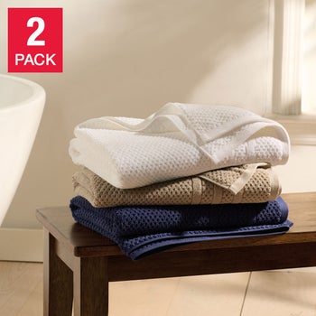 Bleeker & Main Waffle Bath Towel 2-piece Set