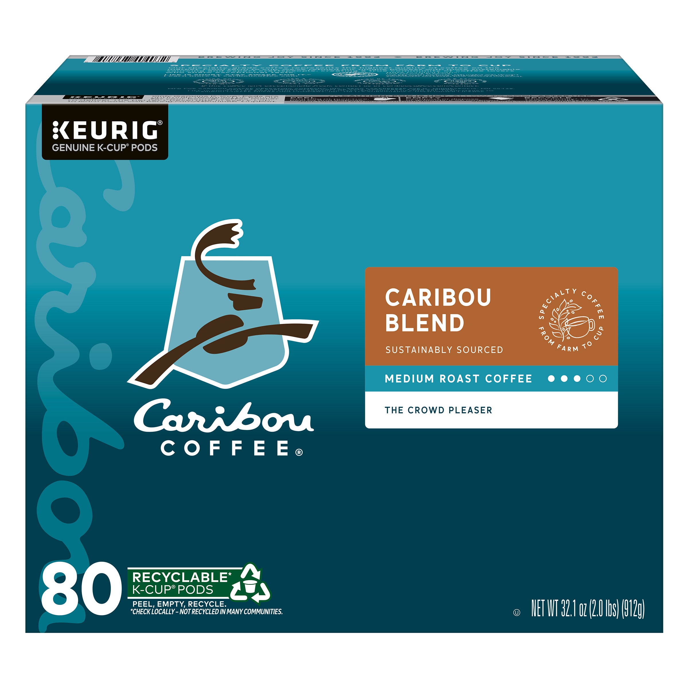 Caribou Coffee Caribou Blend K-Cup Pod, 80-Count