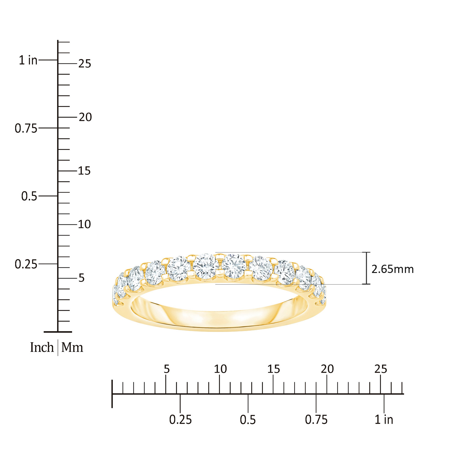 Round Brilliant 0.63 ctw VS2 Clarity, I Color Diamond Band