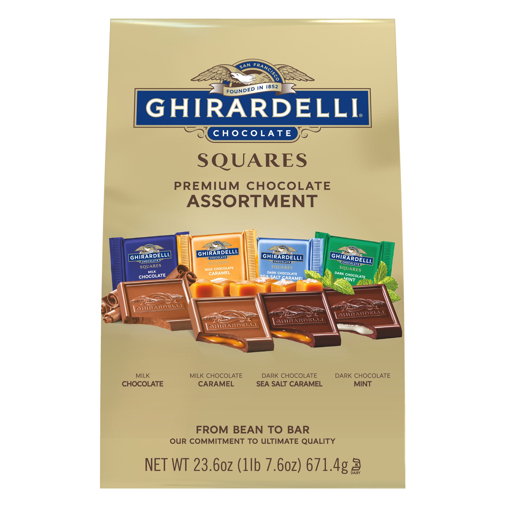 Ghirardelli Premium Chocolate Squares Assortment, 23.6 oz bag