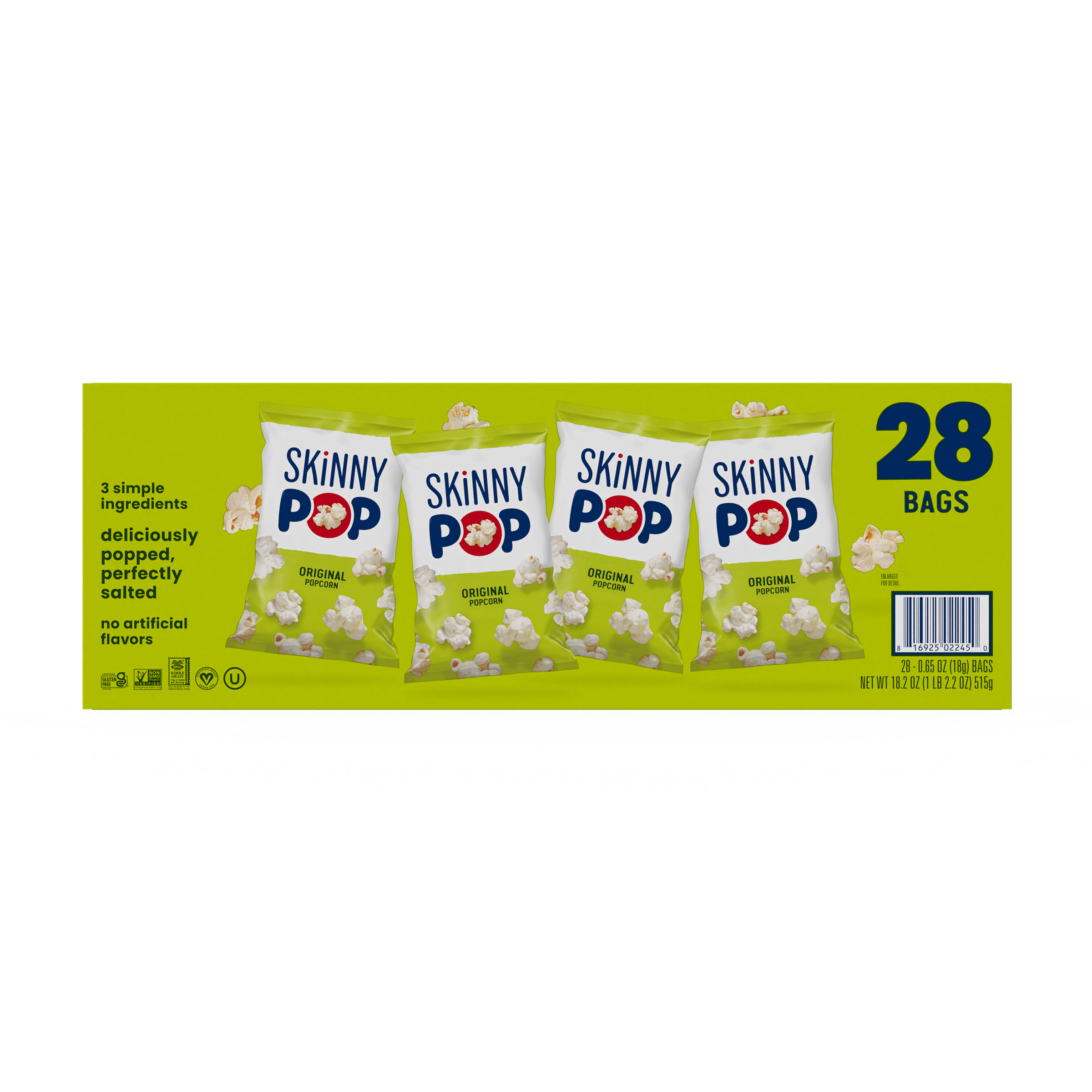 POPO Skinny Pop Popcorn, 0.65 oz, 28-count | Costco