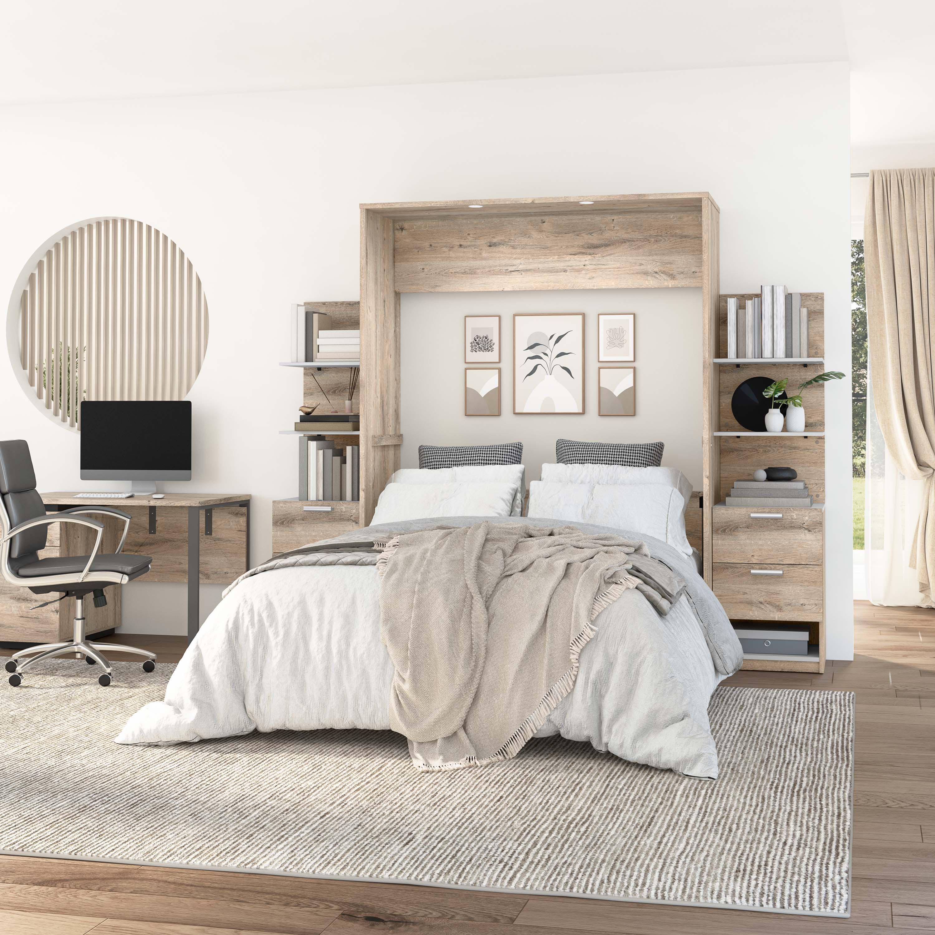 Bestar Cielo 3-piece Queen Wall Bed with 2 Night Stands | Costco
