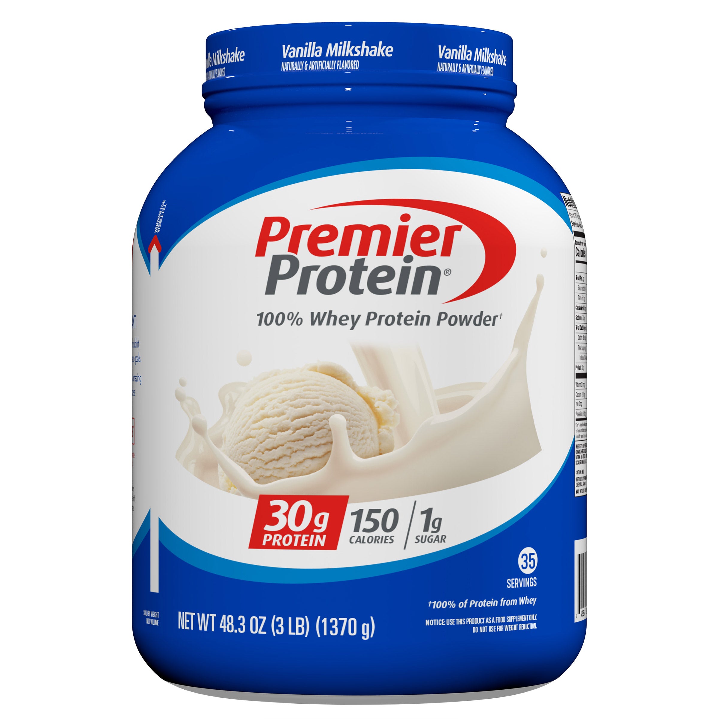 Premier Protein Whey Protein Powder, Vanilla, 3 lbs