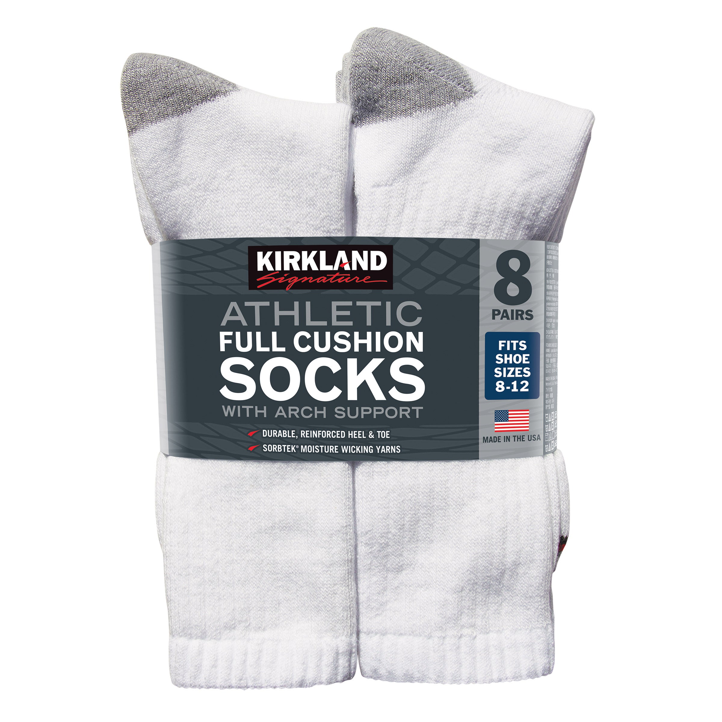 Kirkland Signature Men's Athletic Sock, 8-Pair