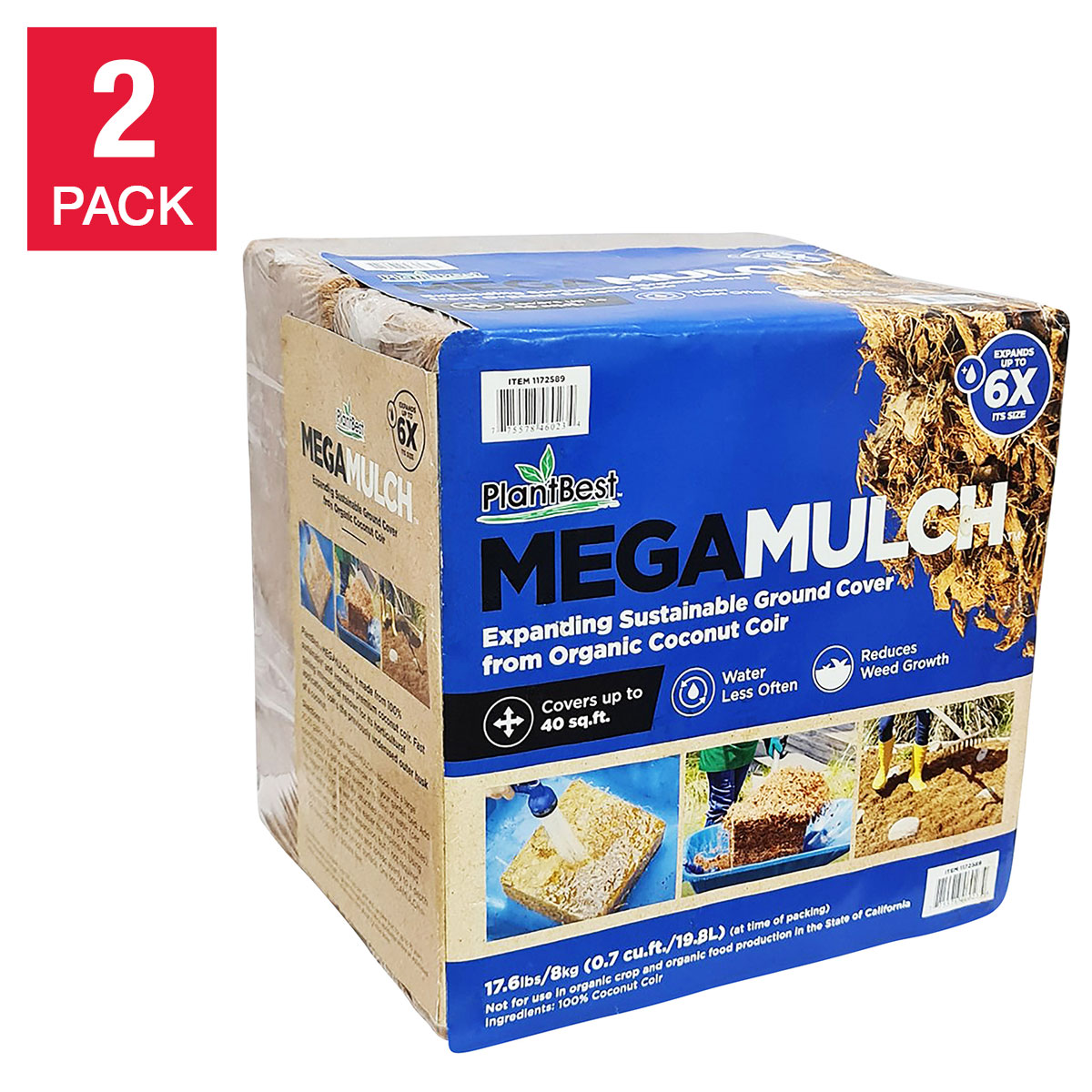 MegaMulch Expanding Coconut Coir, 2-pack | Costco