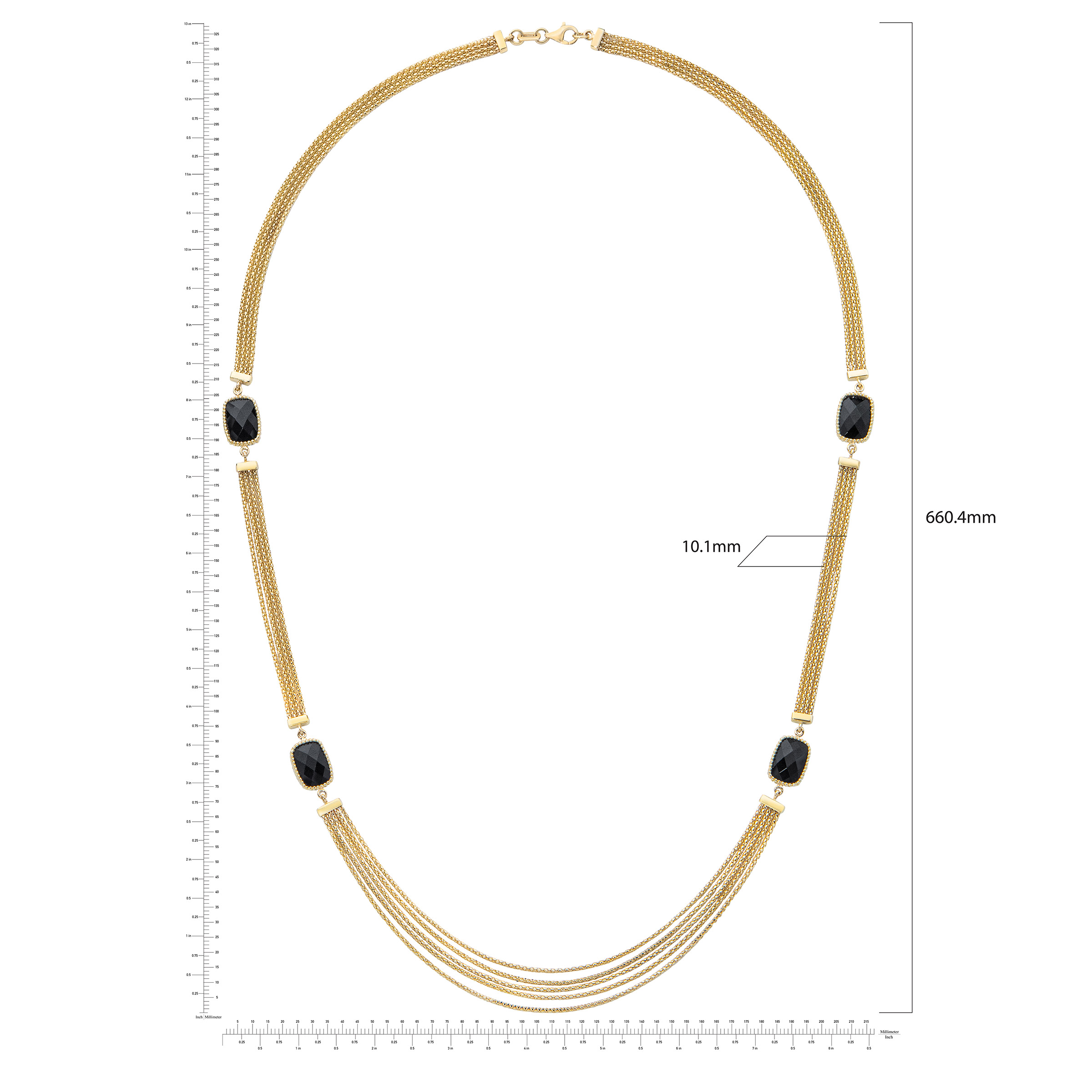 Black Onyx 14kt Yellow Gold Chain Necklace | Costco