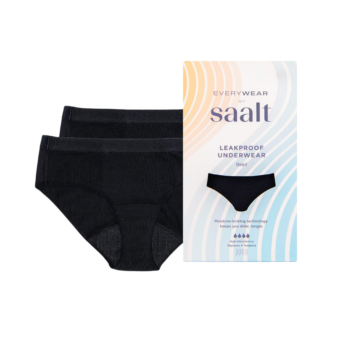 EveryWear by Saalt Ladies' Leakproof Underwear, 2-Pack