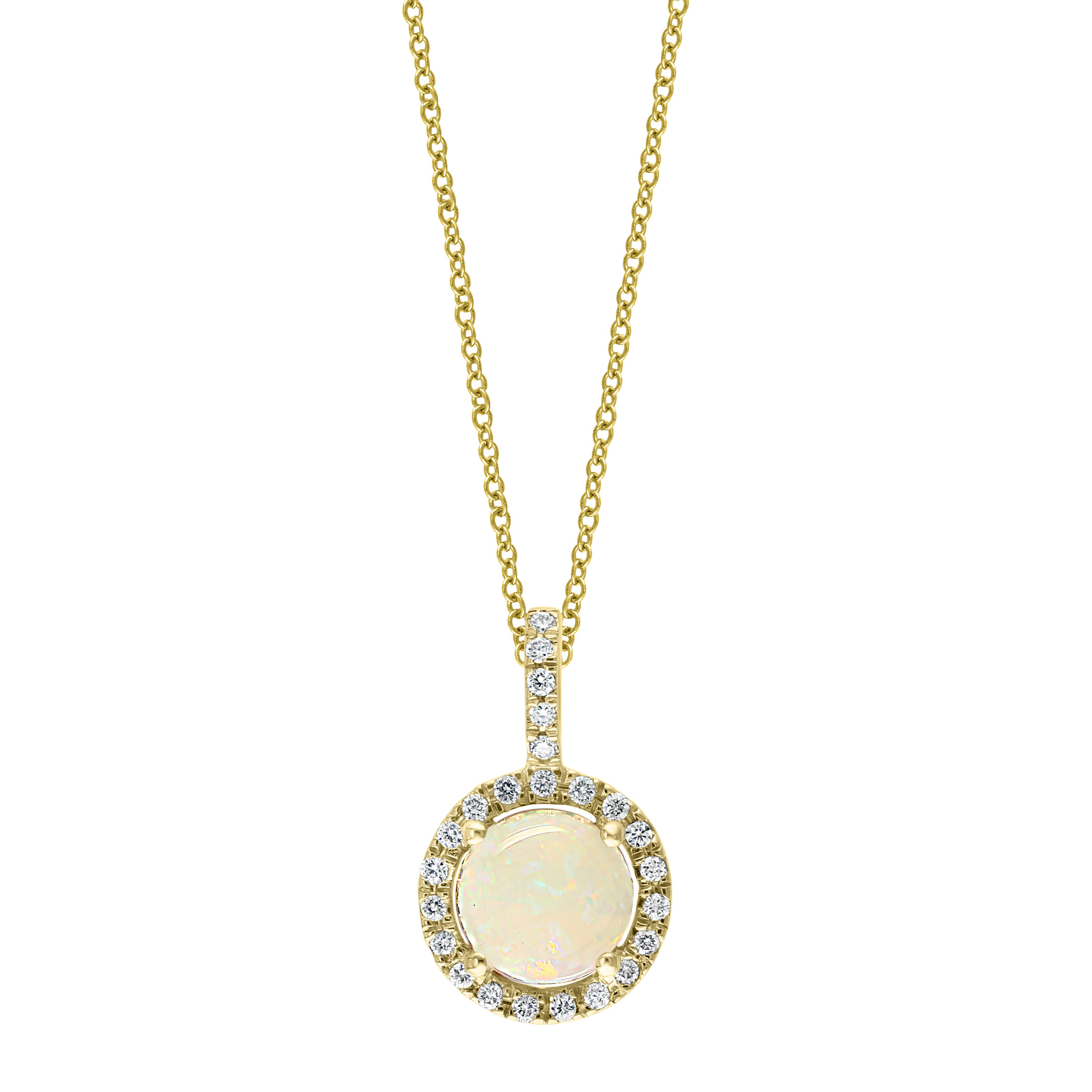 Australian Opal and Diamond 14kt Yellow Gold Pendant | Costco