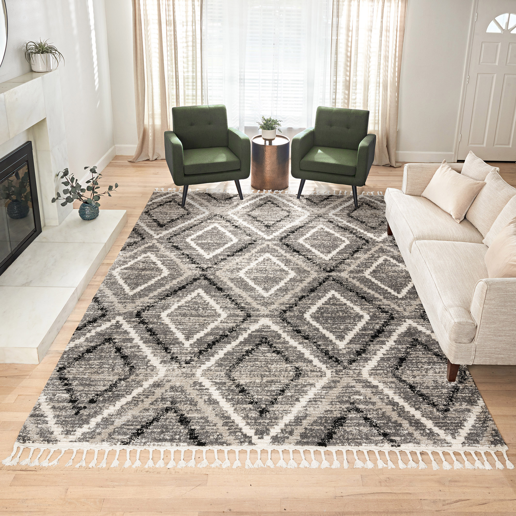 ACME Furniture　TRIGON RUG 92840_black_fiber_rug_room_85.