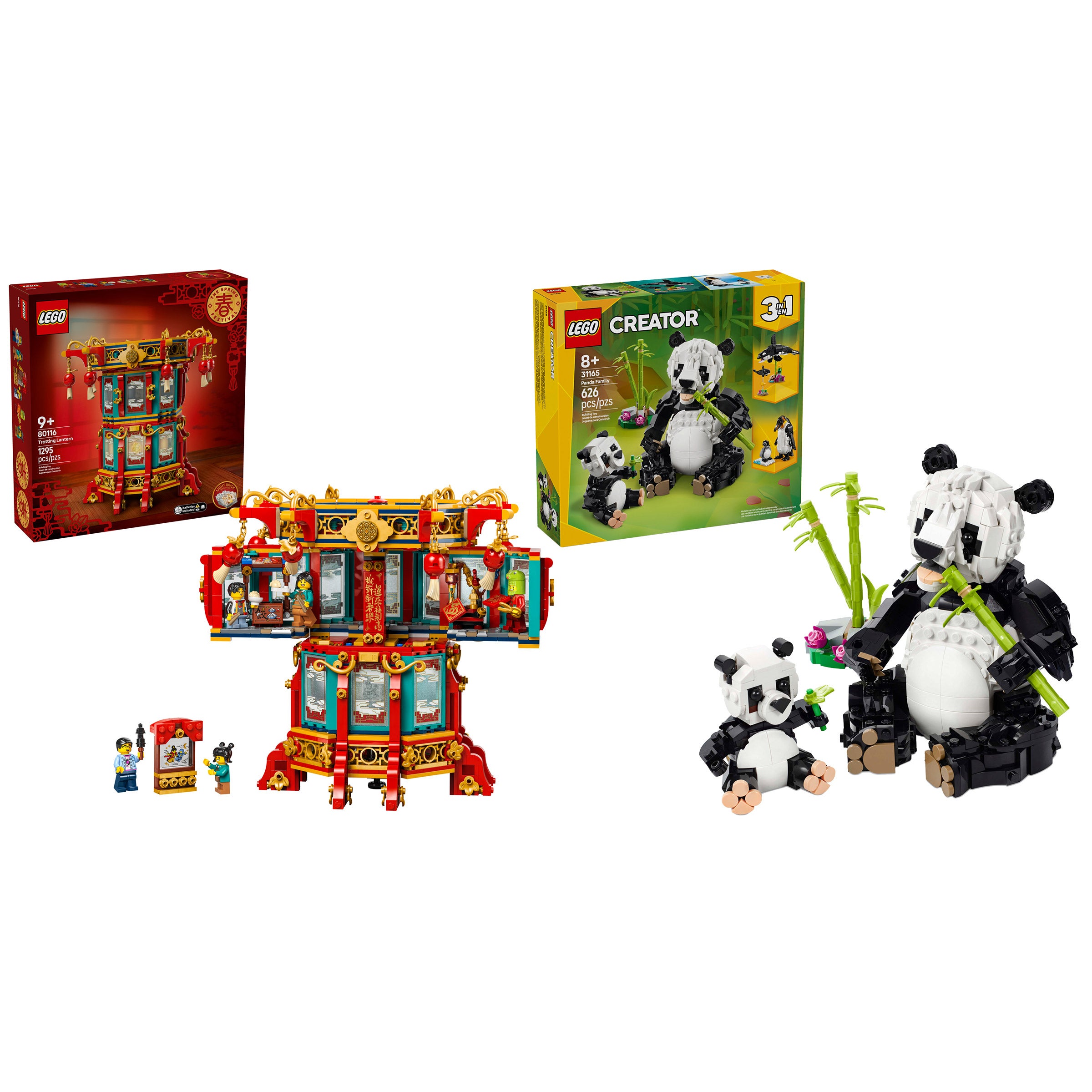 LEGO Trotting Lantern and Panda Family Bundle