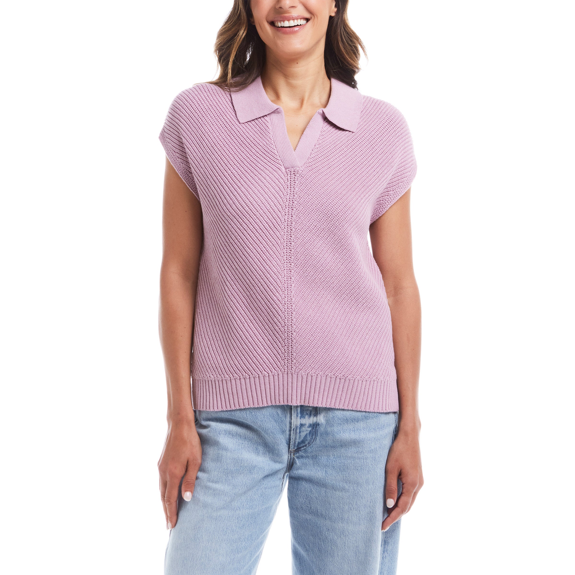 Weatherproof Vintage Ladies' Cotton Cap Sleeve Sweater