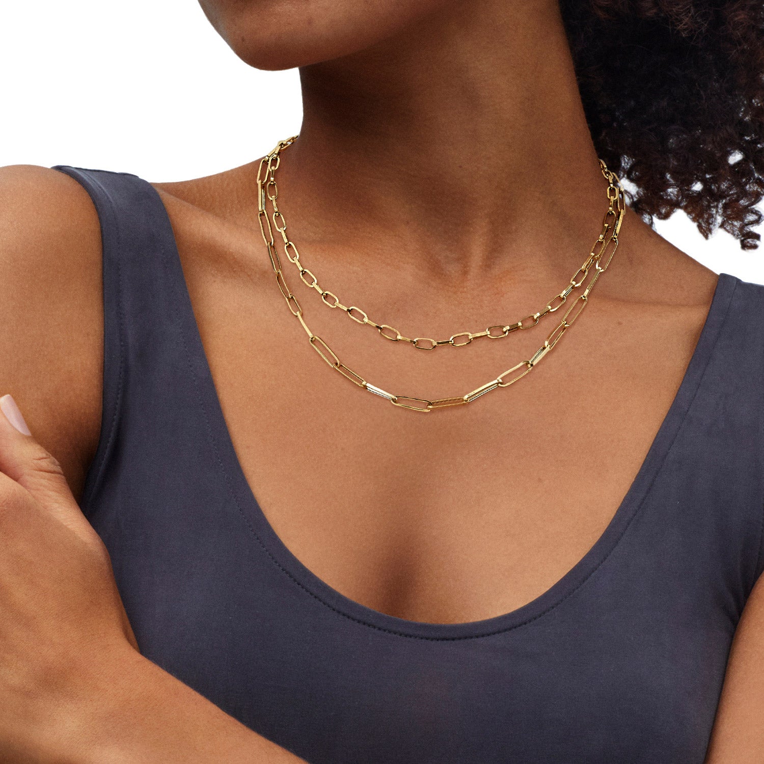 Paper Clip Costco Gold Chain Necklace Dainty Paper Clip Link 14kt