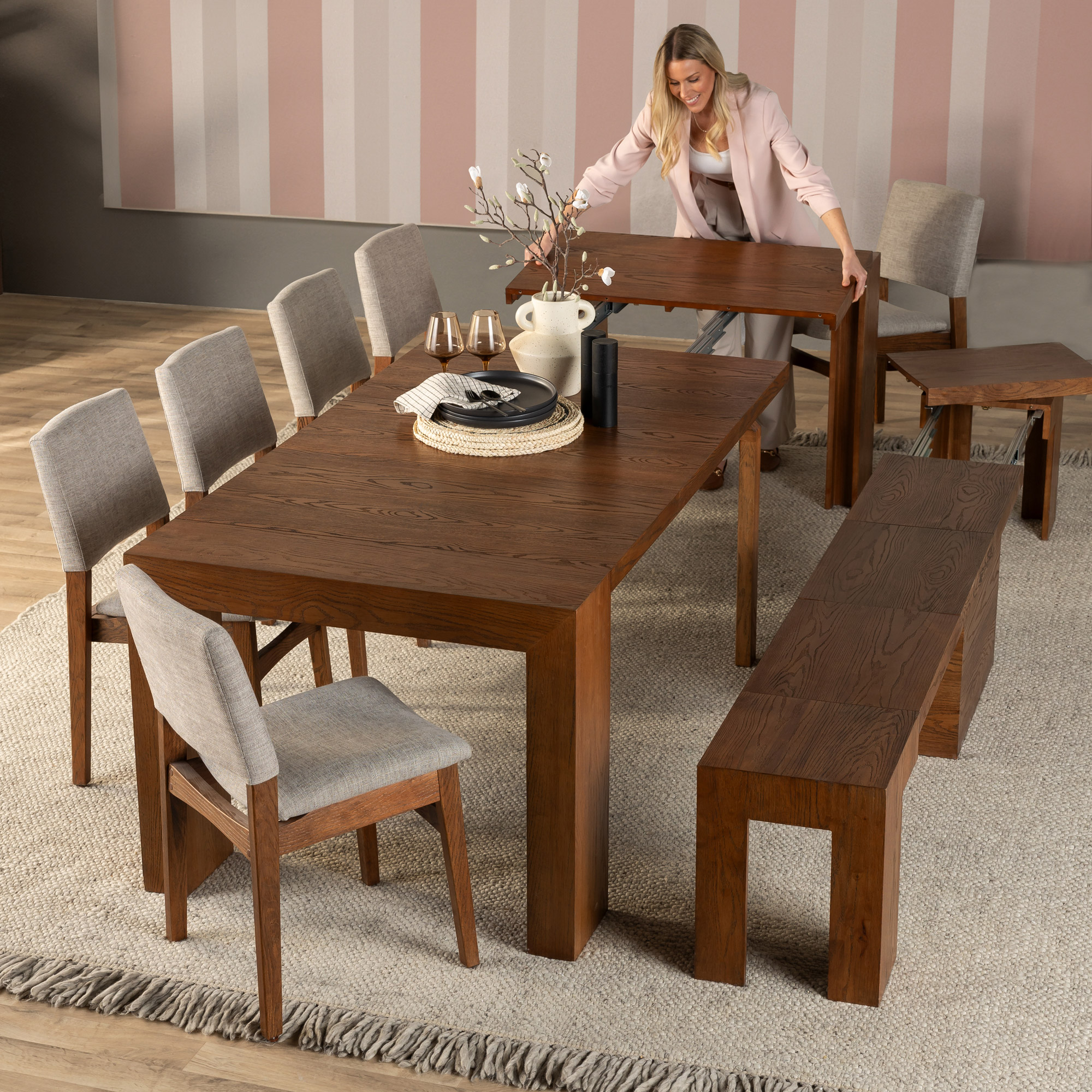 Transformer Table Extendable 8-piece Dining Set | Costco