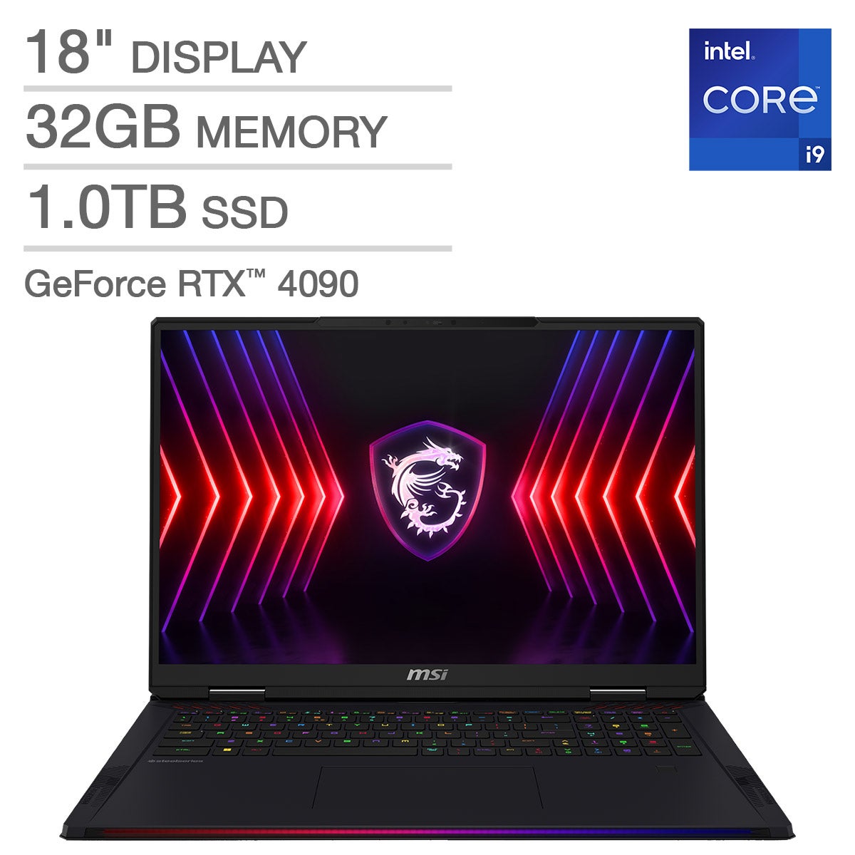 MSI Raider 18 HX 18-inch Gaming Laptop with 14th Gen Intel Core i9 Processor and GeForce RTX 4090 Graphics