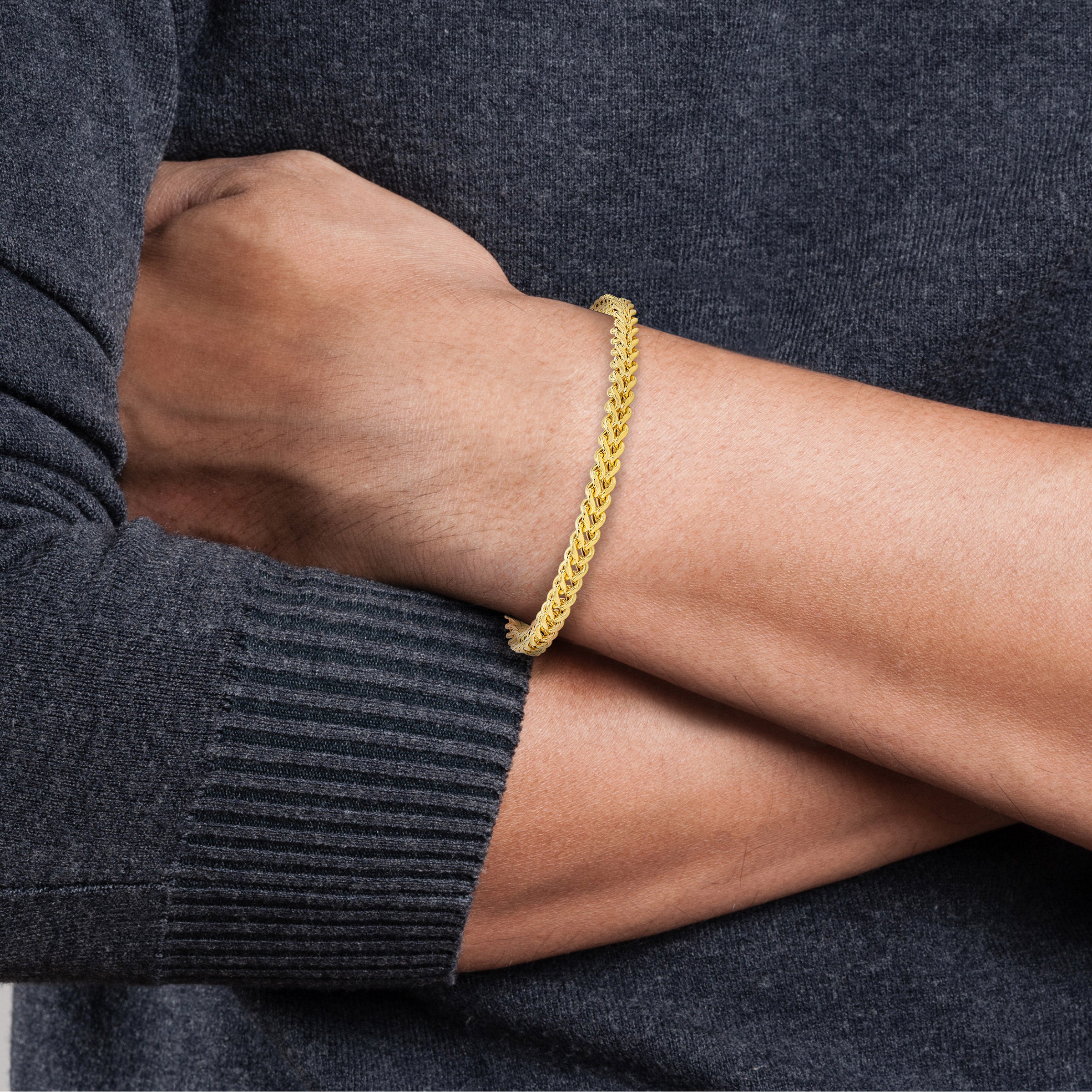 bracelet mens gold franco chain